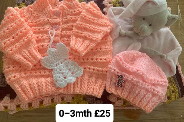 A set made by the Derry Square Knitters.
