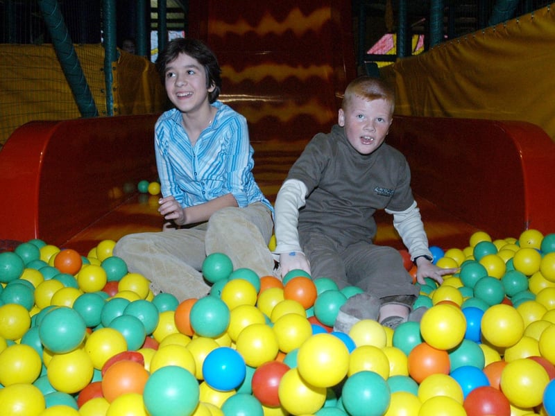 Children enjoying the ball pool in 2004.