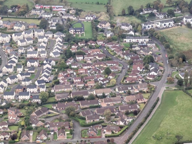 view of Derry from the helicopter.
