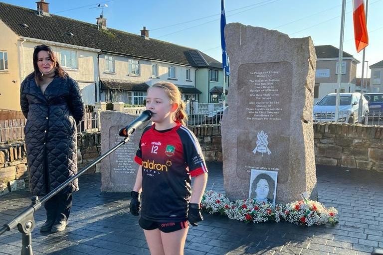 The 50th anniversary commemoration for IRA Volunteer Joe Walker at the Republican Monument in Central Drive.
