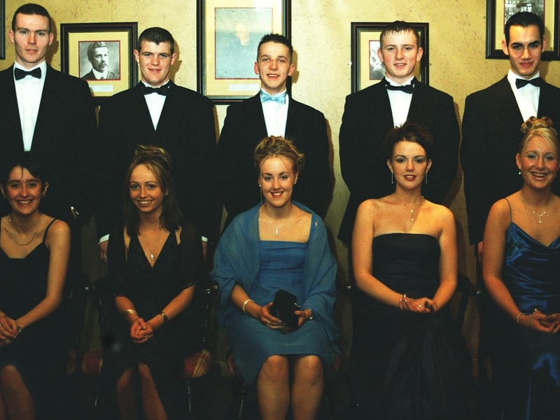 Seated from left, Caoimhe Harkin, Orlaith Duffy, Stephanie Doherty, Stephanie Nixon, Laura Faulkner. Standing from left, Emmet Page, Micheal Field, Gary Skeffington, Eammon McLaughin, Micheal Brolly.(8/12/PG5)