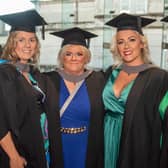 Jenny Deane, Mandy McCleary, Fiounnuala Donaghey and Tracey Mooney who studied the Access Diploma  in Combined Studies at North West Regional College pictured at Graduation in the Millennium Forum. 