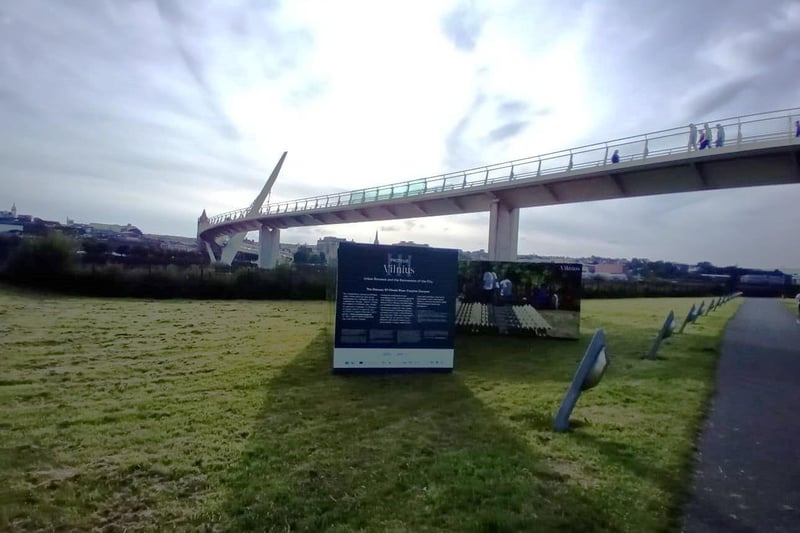 Following the unveiling of the giant Molly bed public artwork in Ebrington Square earlier this week, an installation showcasing Vilnius’ take on the ‘Proteus’ chapter which follows Stephen Dedalus was placed underneath the Peace Bridge by the River Foyle.