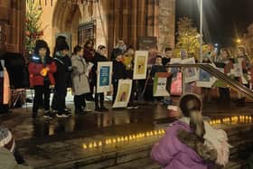 A rally in solidarity with the children of Gaza at the Guildhall.