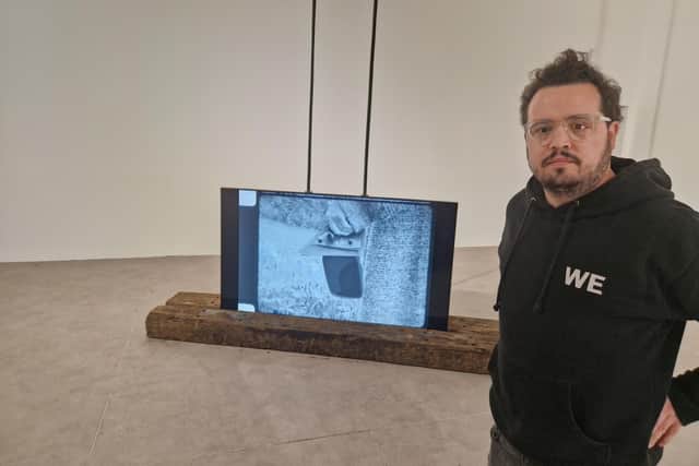 Adrián Balseca, pictured on Tuesday in the Void, where he has been finalising his ‘Nyctalopia’ exhibition.