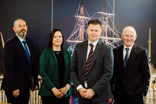 George Cuthbert, Engineering and Development Director, Foyle Port; Arlene Thompson, Finance and Corporate Services Director, Foyle Port; Ian Luney, Chief Development Officer, Foyle Port; and Brian McGrath, Chief Executive Officer, Foyle Port.