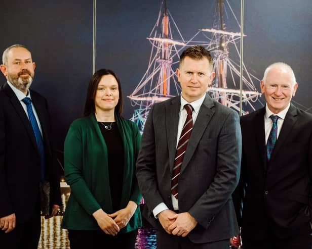 George Cuthbert, Engineering and Development Director, Foyle Port; Arlene Thompson, Finance and Corporate Services Director, Foyle Port; Ian Luney, Chief Development Officer, Foyle Port; and Brian McGrath, Chief Executive Officer, Foyle Port.