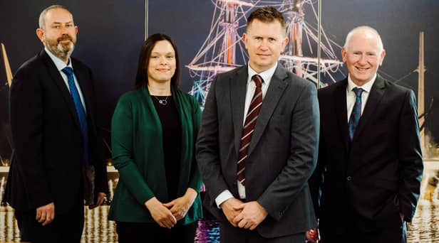 George Cuthbert, Engineering and Development Director, Foyle Port; Arlene Thompson, Finance and Corporate Services Director, Foyle Port; Ian Luney, Chief Development Officer, Foyle Port; and Brian McGrath, Chief Executive Officer, Foyle Port.