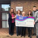Belinda Lupton from Foyle Hospice accepts a generous £2,100 donation from the family of the late Danny Sheerin’s daughter, Ann, his wife, Rose, daughter, Lisa and grandson, Joshua. This amazing total was raised by Danny’s family and friends.