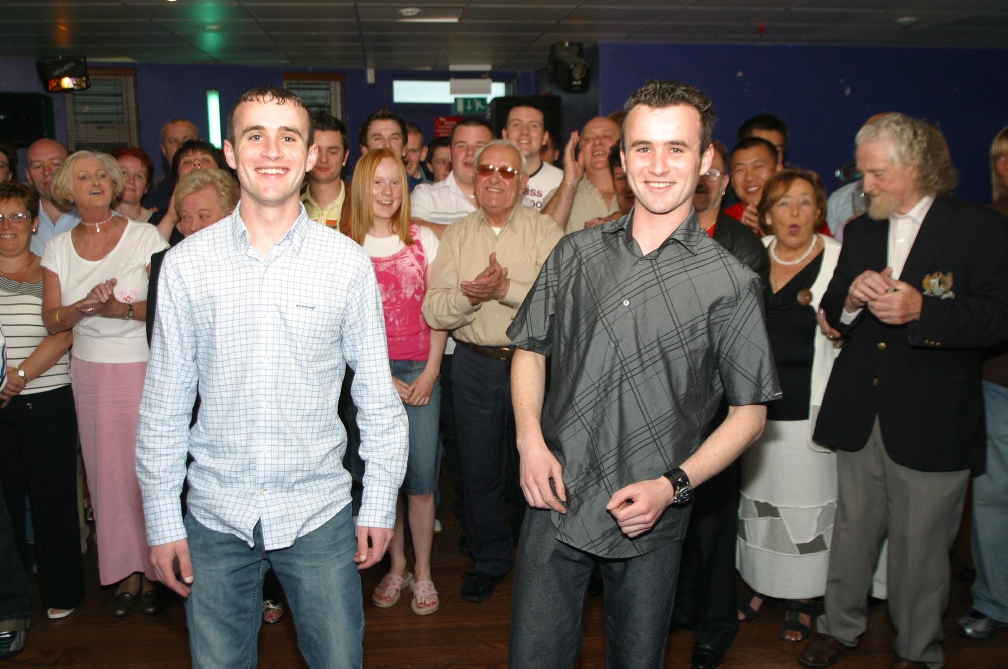 Parties and celebrations in July 2004: Marty & Liam Loughrey.