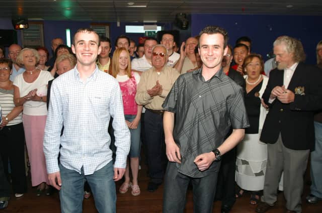 Parties and celebrations in July 2004: Marty & Liam Loughrey.