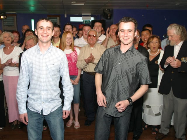 Parties and celebrations in July 2004: Marty & Liam Loughrey.