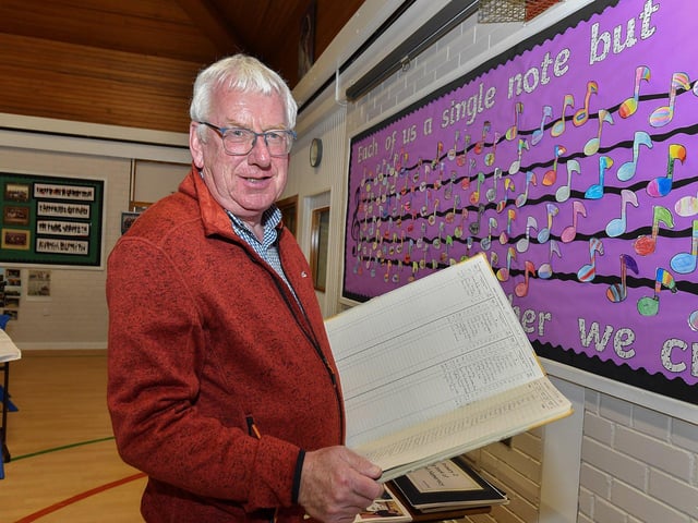 Brian McLaughlin, former principal, pictured at St Oliver Plunkett’s Primary School’s 50th anniversary celebrations on Thursday evening.