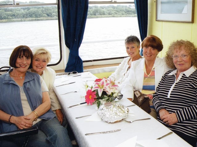 On board for the Toucan One Golden Link Festival senior citizens boat trip were L/R:- Eileen McRee, Janny Murphy, Anne McWilliams, Mary Gesualdo and Margaret Ward. 150803HG14