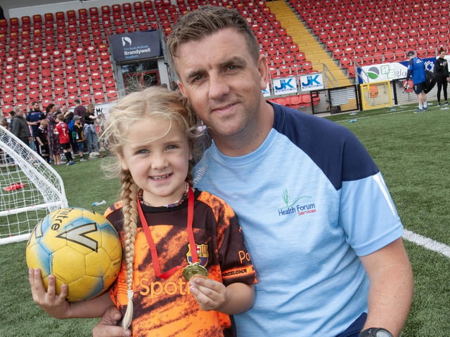 Tournament organiser Mo Mahon pictured with his daughter, Harper, at last week's tournament.
