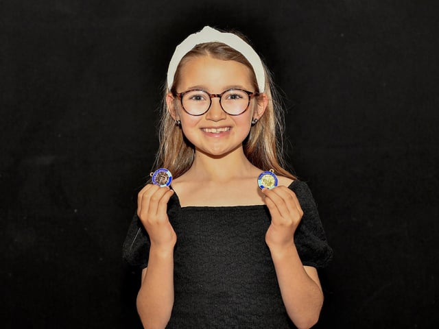 Eadha Webb was placed first in both P4 Girls Verse and Girls Irish Verse at Feis Dhoire Cholmcille. Photo: George Sweeney