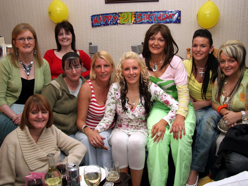 Party in full swing with Janet, Jean, Killian, Kanita, Andrea, birthday girl Amanda, Annette, Cathy and Lily 0628JML