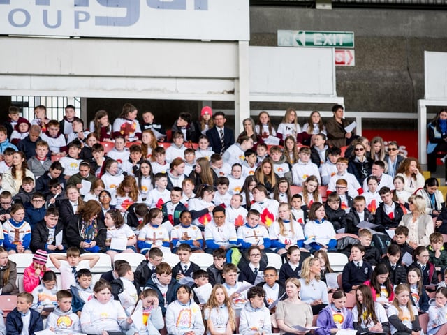 Participants at the Derry Diocese Fan The Flame annual Mass 2025 in Celtic Park.