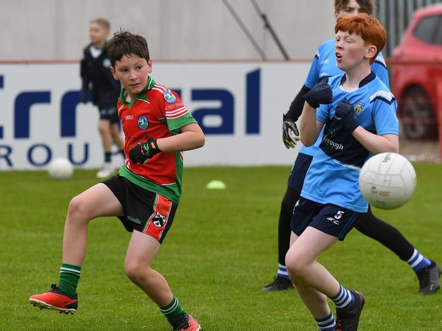 Derry Primary Schools Boys Finals at Celtic Park: Sacred Heart PS against Hollybush PS. Photo: George Sweeney