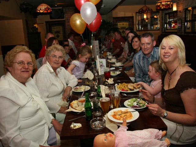 Mayra Ward out for a meal with family and friends.