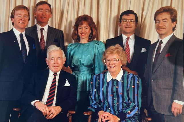 Larry and his wife Nellie pictured front and centre with their children.