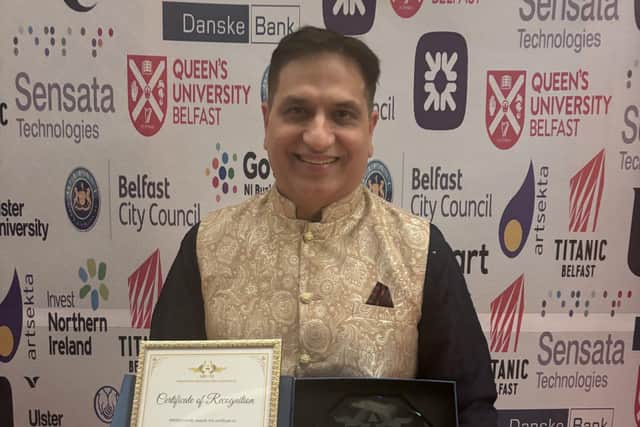 Dr. Mukesh Chugh, a consultant anaesthetist at Altnagelvin Hospital in Derry, has been honoured with a prestigious Minorities Recognition Awards NI (MRANI) for his exceptional service to the community.