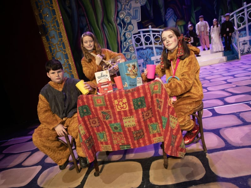 The Three Bears from Alas in Blunderland on stage on Wednesday night.