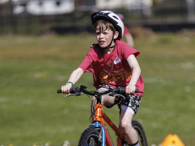 Participants in the Children's Try-A-Tri in memory of Caina Healey. Michelle Campbell/Micam Photography