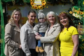 Maria Arbuckle, Michaela Wilson, Logan Wilson, Katie Wilson and Margaret Cunningham at the launch of the District of Hope at Farland Way, Hazelbank, on Tuesday afternoon last. Photo: George Sweeney