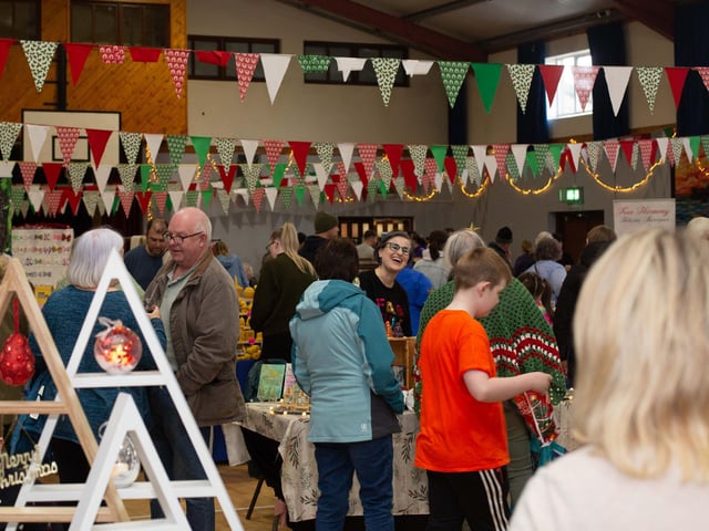Some of the crowd at the Clonmany Christmas Craft Fair.