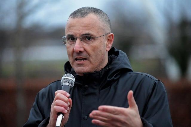 Omar Barghouti, founding committee member of Palestine Campaign for the Academic and Cultural Boycott of Israel speaking at the Holocaust Memorial Day vigil for Gaza, held in the Peace Garden, on Saturday afternoon. Photo: George Sweeney