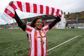 Derry City and Strabane District Council Mayor visited the Brandywell to give her support to Derry City   ahead of this weekend FAI Cup Final. (Picture Martin McKeown.)
