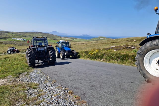 Some of the tractors at Malin Head.