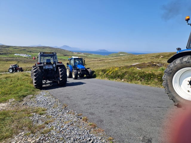 Some of the tractors at Malin Head.