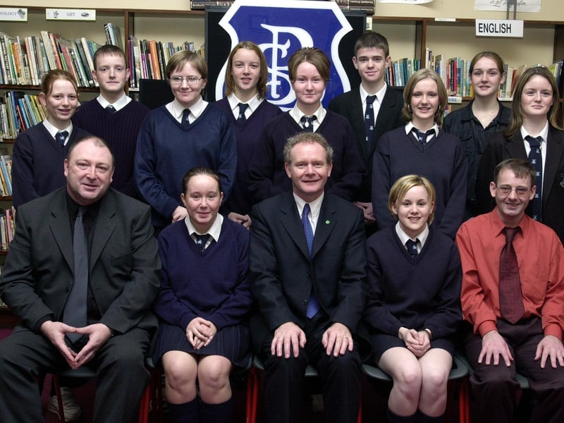 Pictured are students, staff and invited guests at the annual school prize-giving at St Brecan's High School, Top of the Hill back in the year 2000.