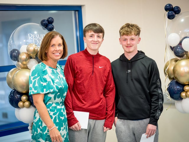 Mrs Deery, Ollie Deery and Cillian Ferguson.