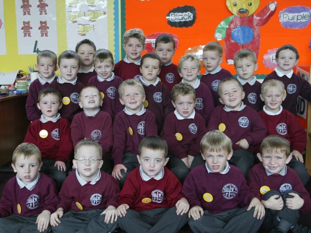 Mrs Quigleys P1 class from St. Mary's Boys PS, Strabane. (310JB10):20 years on: Young people across Derry and Donegal starting school in September 2003