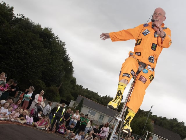STUNT MASTER. . . . .Jitterbug on the unicycle. : .