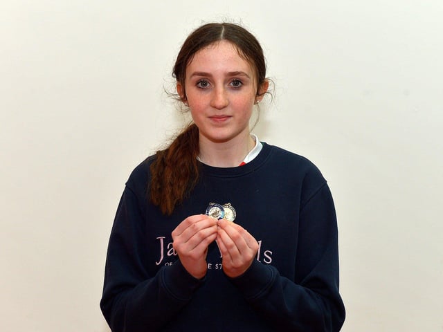 Eada O’Hagan was placed First for Fiddle age 12-15 and second for Tin Whistle age 11 to 15 at the Feis Dhoire Cholmcille on Tuesday at the Millennium Forum. Photo: George Sweeney. DER2315GS – 160