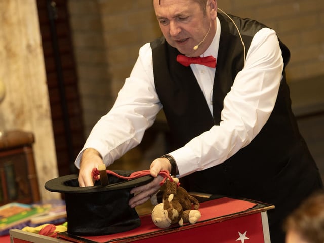 The magnificent Parky The Magician in action on Saturday. : .