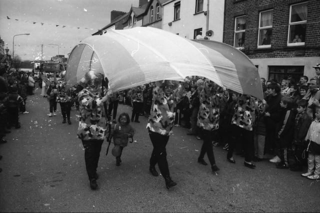 A scene from the St. Patrick's Day festivities in Buncrana in 1998.