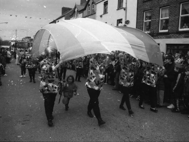 A scene from the St. Patrick's Day festivities in Buncrana in 1998.