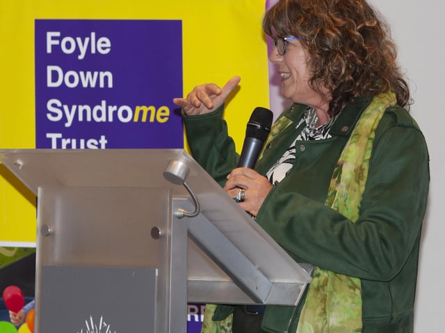 FDST Chairperson Angela Thompson addressing the audience at the Celebration of Achievement event in the Everglades Hotel.