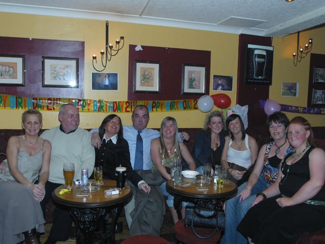 Charlene pictured with her family and friends at her 21st in the Abercorn. 149/dd