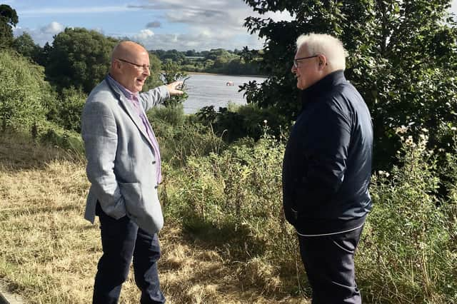 Dr. Brian Lacey and Bart O'Donnell at the Breaking of the Boom site.