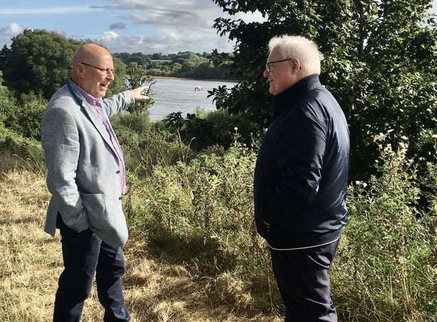 Dr. Brian Lacey and Bart O'Donnell at the Breaking of the Boom site.