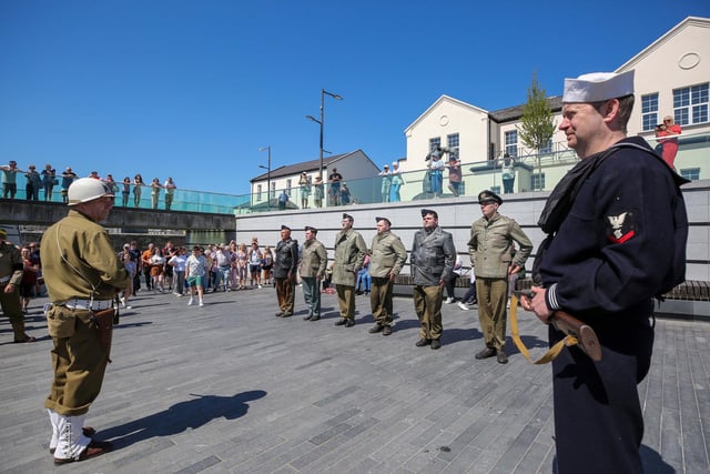 BoA Battle of the Atlantic 80th Anniversary event at Ebrington Square, Derry. The U-Boat Surrender Re-enactment. Credit ©Lorcan Doherty
