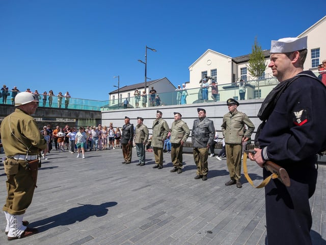 BoA Battle of the Atlantic 80th Anniversary event at Ebrington Square, Derry. The U-Boat Surrender Re-enactment. Credit ©Lorcan Doherty