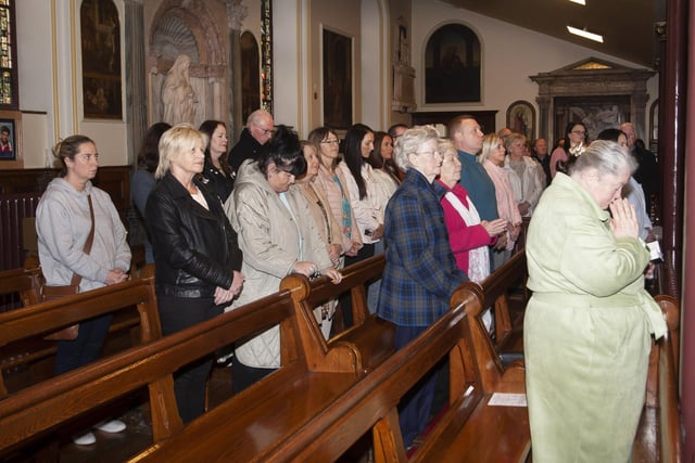 A section of the attendance at Sunday’s Mass in the Long Tower Church.