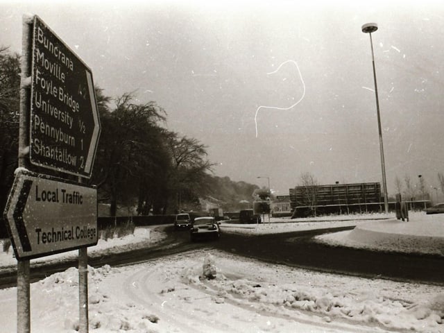 Derry in the snow, January 1994.